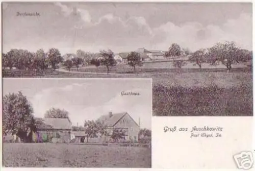 17869 Mehrbild Ak Gruß aus Auschkowitz Gasthaus um 1910