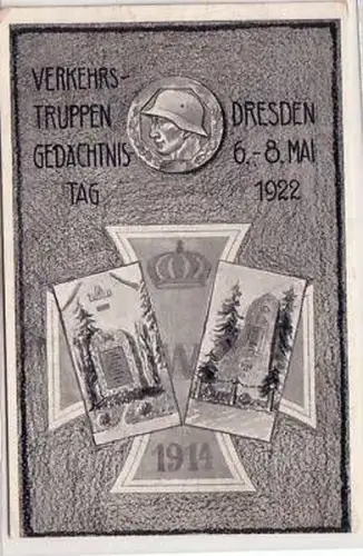 42149 Ak Verkehrstruppen-Gedächtnistag Dresden Mai 1922