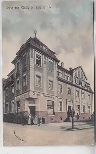 62696 Ak Gruß aus Rötha bei Leipzig in Sa. Gasthaus "Zum Amtshof" um 1915