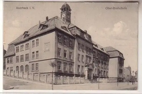 60118 Ak Auerbach im Vogtland Ober-Realschule 1926