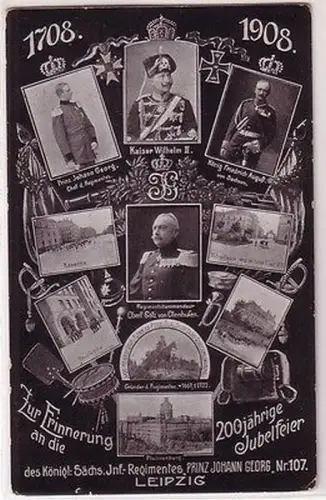 65891 Ak Leipzig 200jährige Jubelfeier d. Infanterie Regiment Prinz Johann Georg