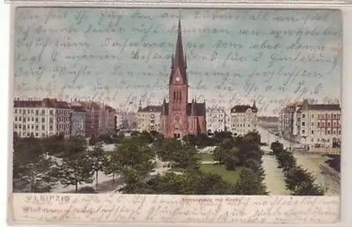 7/5 Ak Leipzig Andreasplatz mit Kirche 1903