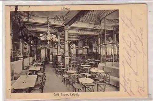 32/44 Ak Leipzig Café Bauer I. Etage 1912