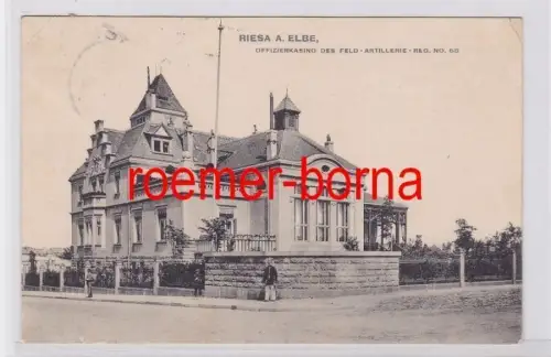 72593 Ak Riesa a. Elbe Offizierkasino des Feld-Artillerie-Reg. No. 68 von 1907