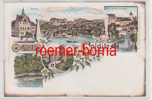 75107 Ak Lithographie Gruss aus Colditz um 1900