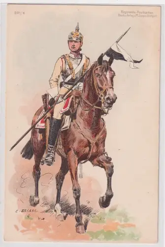 83296 Regiments-Postkarte Kürassier Rgt. Brandenburg Nr. 6 Nikolaus I. um 1900