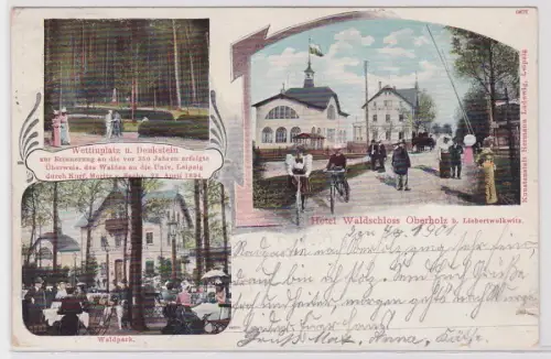 88230 Mehrbild Ak Hotel Waldschloss Oberholz bei Liebertwolkwitz 1901