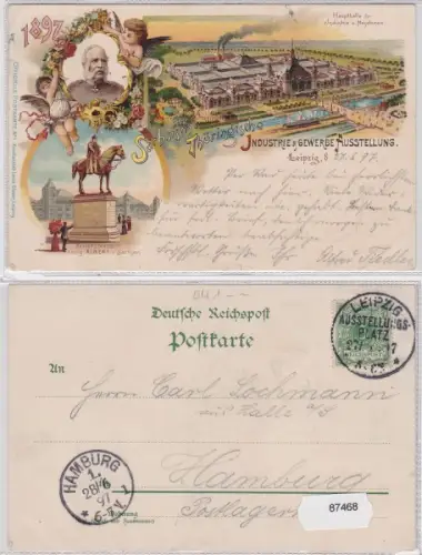 87468 Ak Lithografie Leipzig Sächs.-Thür. Industrie & Gewerbe-Ausstellung 1897