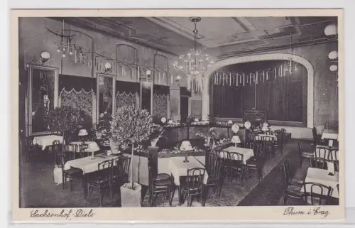 91489 AK Thum im Erzgebirge - Hotel Sachsenhof, Diele, Innenansicht 1933