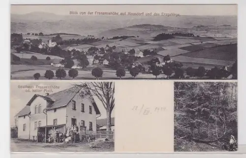 88335 AK Gasthaus Franzenshöhe od. kalter Muff - Blick auf Neundorf & Erzgebirge