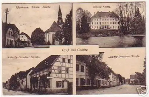 15651 Mehrbild Ak Gruß aus Calbitz Schule usw. 1913