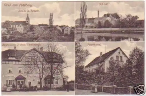 23347 Mehrbild-Ak Gruß aus Flößberg Schloß usw. um 1910
