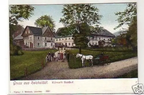 32745 Ak Gruß aus Reichstädt Körners Gasthof 1914