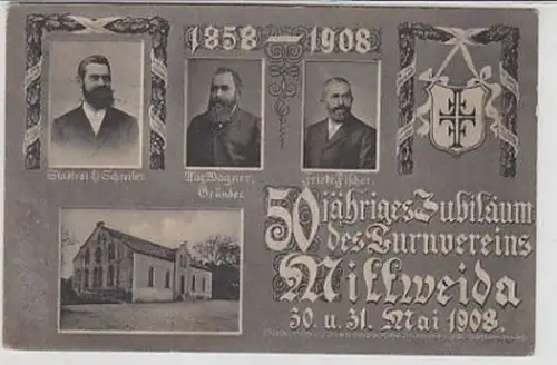 36871 Ak 50jähriges Jubiläum Turnverein Mittweida 1908
