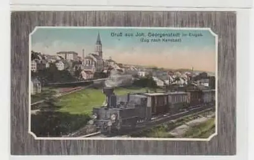 39950 Ak Gruß aus Johanngeorgenstadt mit Zug um 1910