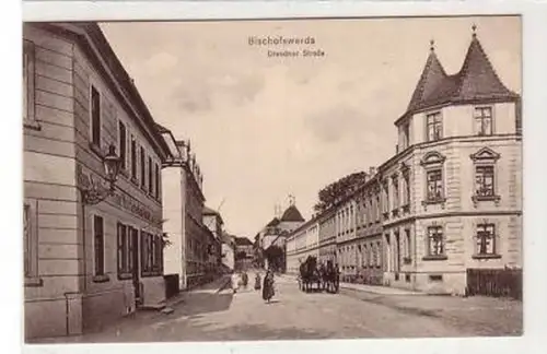 41089 Ak Bischofswerda Dresdnerstrasse um 1910