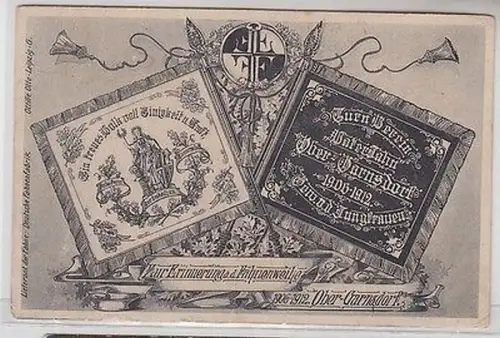 46428 Ak Turnverein Ober-Garnsdorf Zur Erinnerung an die Fahnenweihe 1912