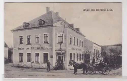 93013 AK Gruss aus Dörnthal in Sachsen - Gasthof zum Ritteerschloß 1917