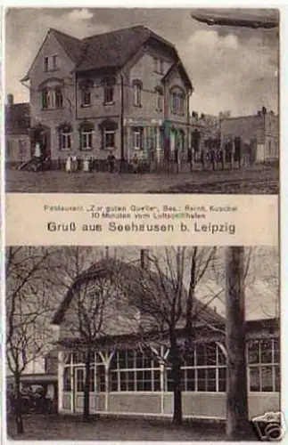 04569 Ak Gruß aus Seehausen b. Leipzig Zeppelin 1917