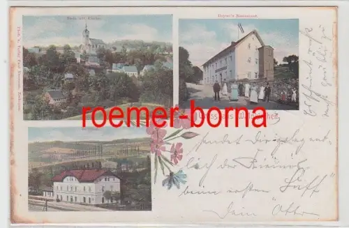 41555 Mehrbild Ak Gruß aus Waldkirchen Heynes Restaurant, Bahnhof 1904