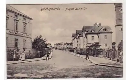 40966 Ak Bischofswerda August König Straße um 1910