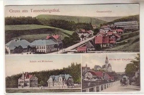 59465 Mehrbild Ak Gruß aus Tannenbergsthal Schule usw. um 1910