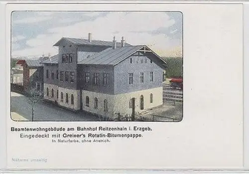 63099 Reklame Ak Beamtenwohngbäude am Bahnhof Reitzenhain um 1920