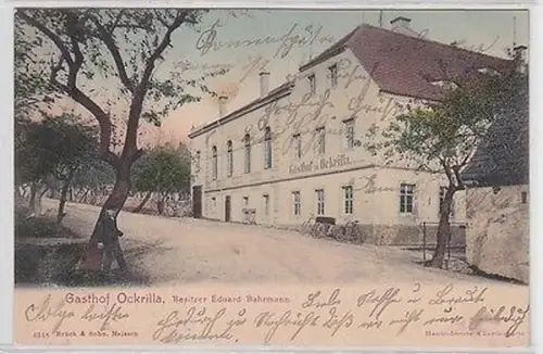 65499 Ak Gasthof Ockrilla Besitzer Eduard Bahrmann 1908