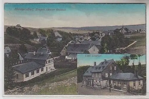 64956 Mehrbild Ak Hormersdorf Erzgebirge oberer Ortsteil, Café Lindner 1918