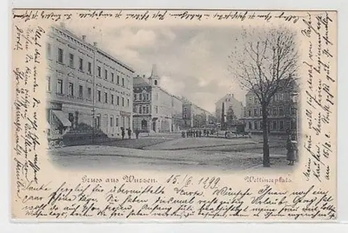 65425 Ak Gruss aus Wurzen Wettinerplatz 1899
