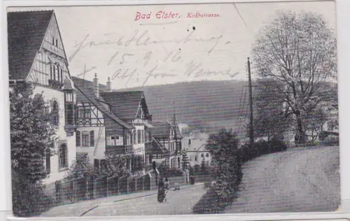 71699 AK Bad Elster - Kirchstrasse, Straßenansicht mit Fachwerkhäusern 1916