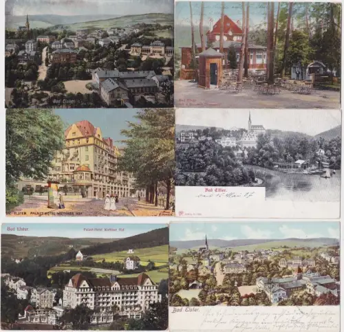77159/6 Ak Bad Elster 'Waldquelle', Palast Hotel Wettiner Hof usw. um 1920