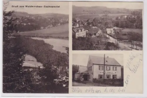 76635 Mehrbild Ak Gruß aus Waldkirchen Zschopautal Gasthof zum Eichhörnchen 1933