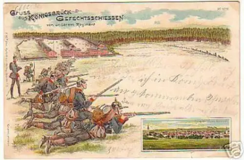 10095 Ak Lithographie Gruß aus Königsbrück 1899