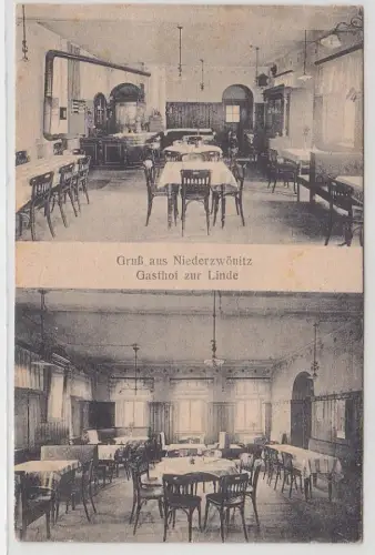 68134 Mehrbild Ak Gruß aus Niederzwönitz Gasthof zur Linde um 1910