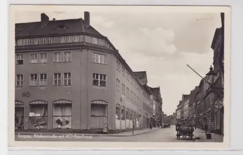 21468 Ak Torgau Bäckerstrasse mit HO Kaufhaus 1953