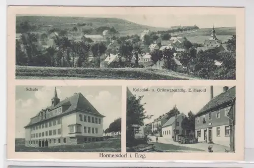 01025 Mehrbild Ak Hormersdorf im Erzgebirge Kolonialwarenhandlung usw. um 1920