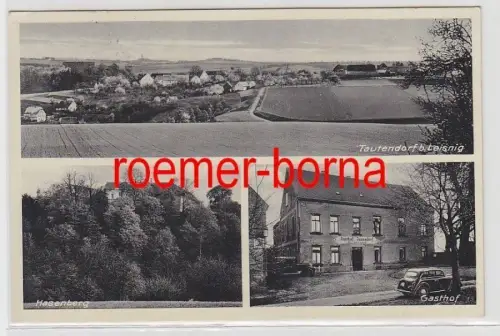 73636 Mehrbild Ak Tautendorf bei Leisnig Gasthof, Hasenberg, Totalansicht 1941