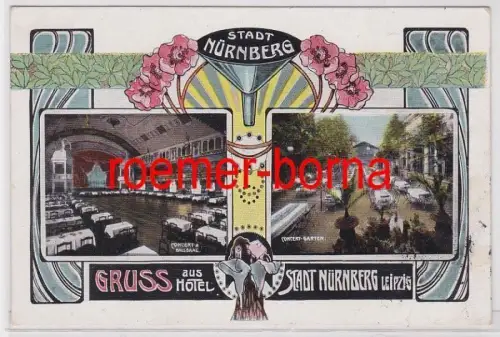 81658 Ak Gruß aus Hotel Stadt Nürnberg in Leipzig um 1910
