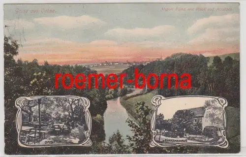 80355 Ak Gruss aus Oehna Abgott Flinz mit Blick auf Bautzen 1907