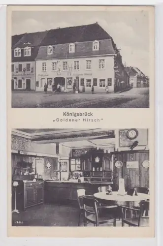 92400 AK Königsbrück 'Goldener Hirsch' & Installations-Geschäft Otto Hummel 1931