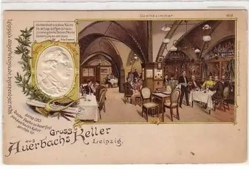 30/82 Ak Litho Gruss a. Auerbachs Keller Leipzig um1900