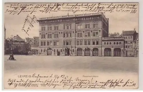6/14 Ak Leipzig Feuerwehrdepot 1903