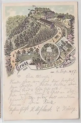 62882 Ak Lithographie Gruß vom Wachberg bei Wachwitz 1897