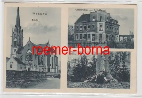 83610 Mehrbild Ak Wachau GeschäftshausA. Hoffmann, Kirche, Kriegerdenkmal um 192