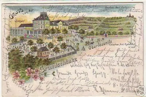 05241 Ak Gruß von der Grundschänke Oberlössnitz 1903