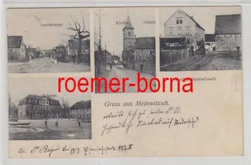 80537 Mehrbild Ak Gruss aus Medewitzsch Gasthof, Dorfstrasse usw. um 1910