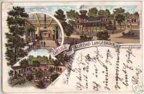 10305 Ak Lithographie Gruss aus Kurbad Langebrück 1897