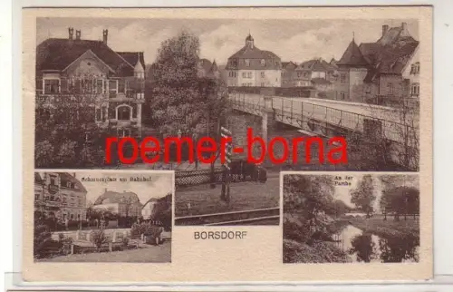 80783 Mehrbild Ak Borsdorf Bahnstrecke 1922