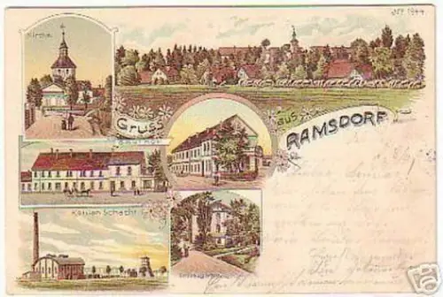 07667 Ak Lithographie Gruß aus Ramsdorf Gasthof 1901